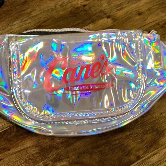 Raising Canes Metallic Fanny/Shoulder Pack Bag Zippered Pouch Adjustable Unisex - Picture 4 of 10